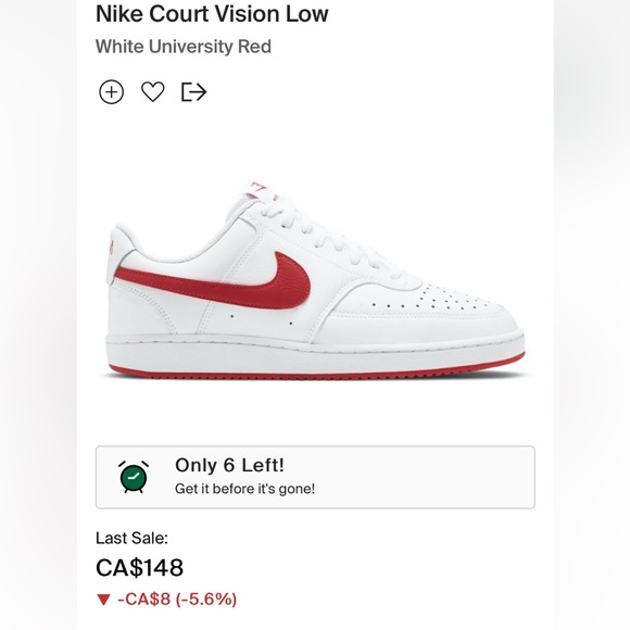 Nike Shoes - Nike Court Vision Low Varsity Red